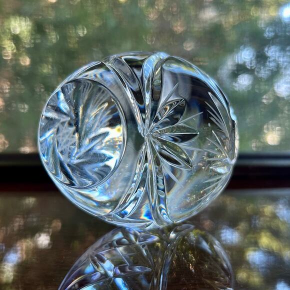 Vintage Polish 24% Lead Crystal Cut Glass Egg Paperweight 4.25 - Picture 8 of 12